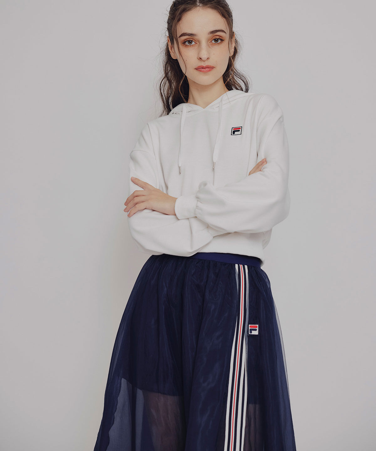 REDYAZEL「[FILA&times;REDYAZEL]ﾁｭｰﾙﾚｲﾔｰﾄﾞｼｮｰﾄﾊﾟﾝﾂ&times;ﾄﾘｺﾛｰﾙﾗｲﾝ 」|フレア|