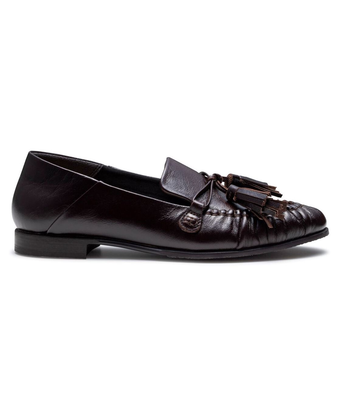 REGAL SHOES「REGAL 【新作】ギャザーフラットモカシン【ヒール15mm】　商品コード：F12SAH」|ローファー|ワイン