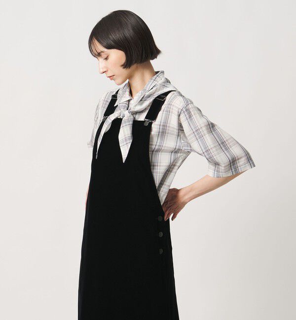 UNITED ARROWS「チェック スカーフ 5分袖 シャツ」|シャツ・ブラウス|