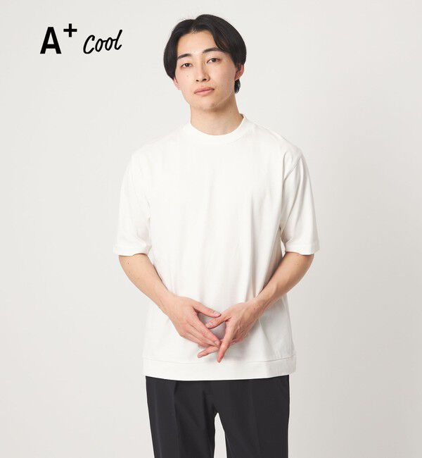 UNITED ARROWS green label relaxing「A+ COOL ビズ クルーネック カットソー Tシャツ -接触冷感・吸水速乾-」|Tシャツ・カットソー|WHITE