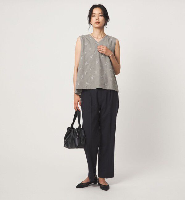 UNITED ARROWS green label relaxing「ラメ エンブロイダリー ノースリーブ ブラウス」|シャツ・ブラウス|
