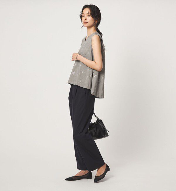 UNITED ARROWS green label relaxing「ラメ エンブロイダリー ノースリーブ ブラウス」|シャツ・ブラウス|