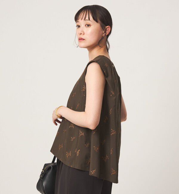 UNITED ARROWS green label relaxing「ラメ エンブロイダリー ノースリーブ ブラウス」|シャツ・ブラウス|