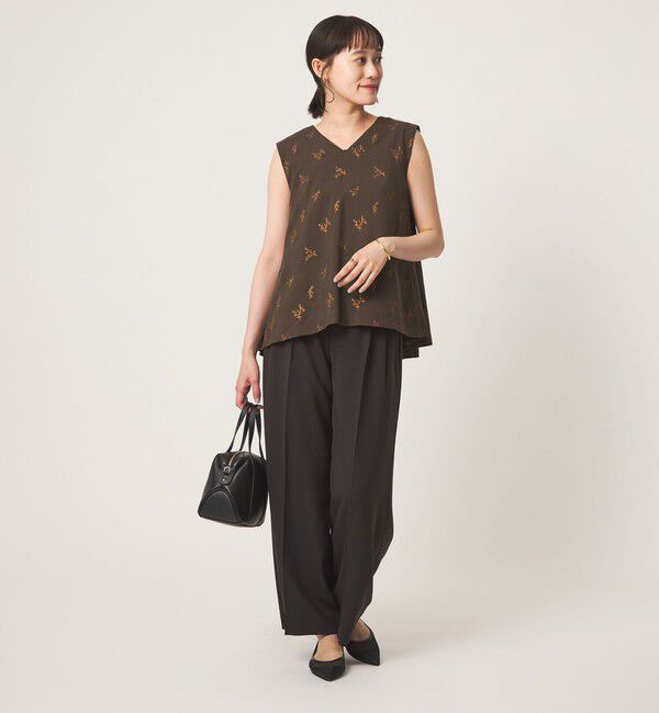 UNITED ARROWS green label relaxing「ラメ エンブロイダリー ノースリーブ ブラウス」|シャツ・ブラウス|