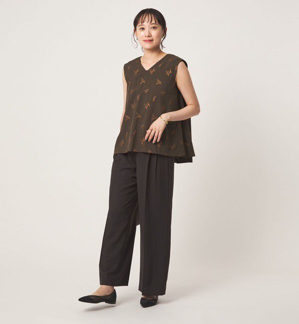 UNITED ARROWS green label relaxing「ラメ エンブロイダリー ノースリーブ ブラウス」|シャツ・ブラウス|