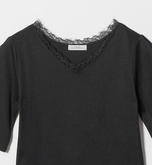 UNITED ARROWS green label relaxing「ブライトリブ レース 5分袖 プルオーバー カットソー」|Tシャツ・カットソー|