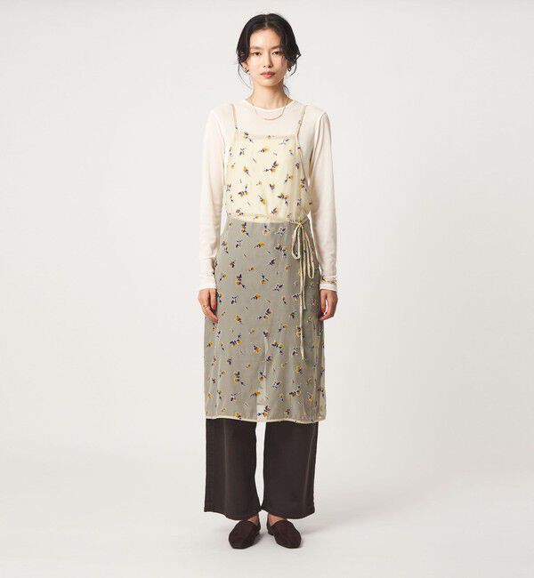 UNITED ARROWS green label relaxing「シアー フラワー エプロン ワンピース」|ワンピース|