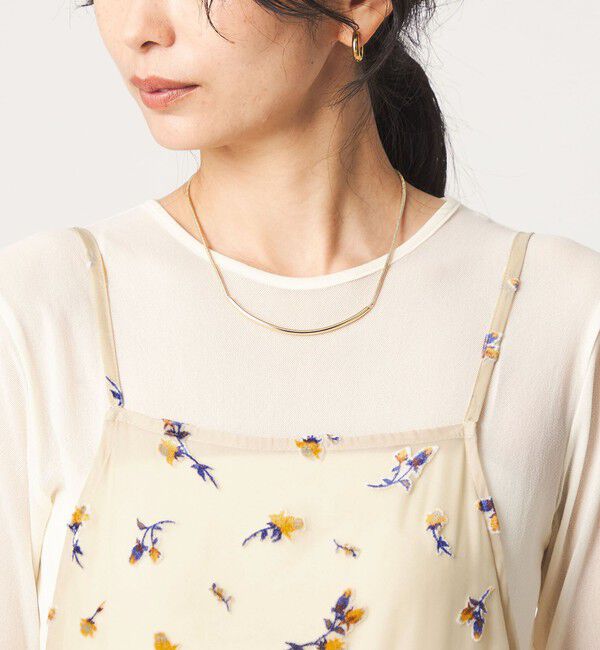 UNITED ARROWS green label relaxing「シアー フラワー エプロン ワンピース」|ワンピース|