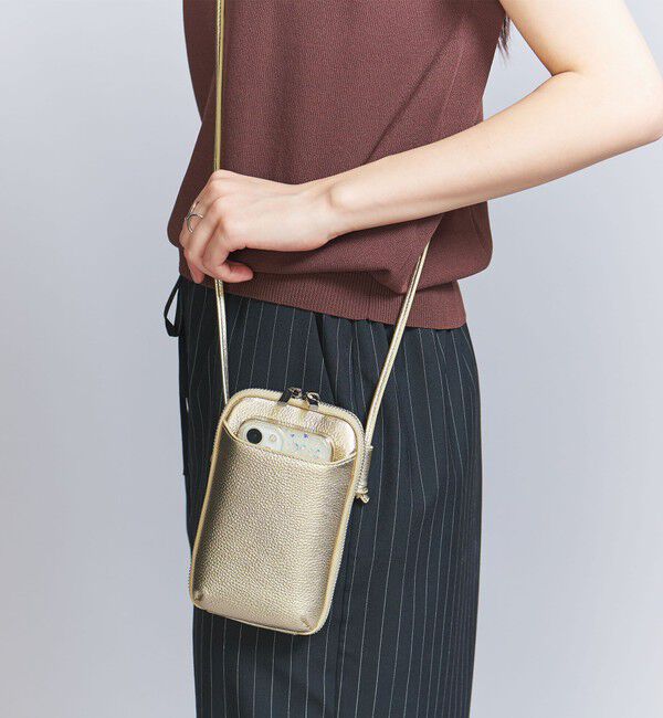 BEAUTY&YOUTH UNITED ARROWS「レザー ジップスリム ウォレットショルダー」|財布|