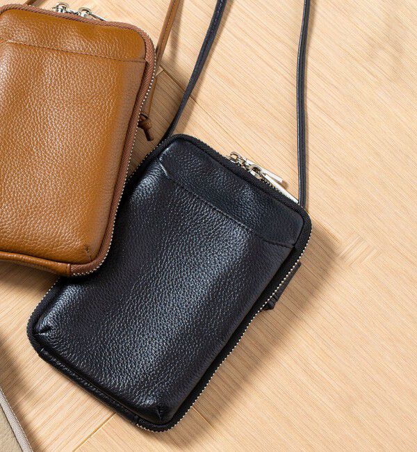BEAUTY&YOUTH UNITED ARROWS「レザー ジップスリム ウォレットショルダー」|財布|