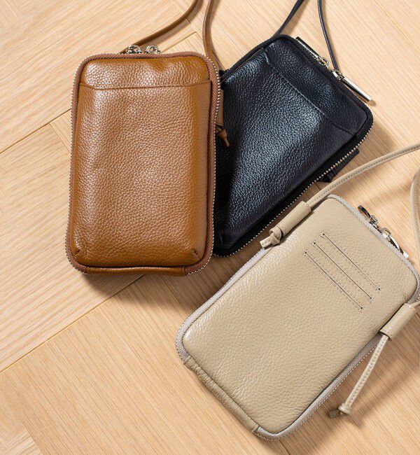BEAUTY&YOUTH UNITED ARROWS「レザー ジップスリム ウォレットショルダー」|財布|
