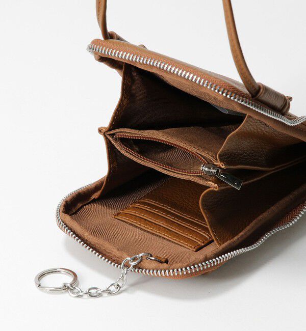 BEAUTY&YOUTH UNITED ARROWS「レザー ジップスリム ウォレットショルダー」|財布|