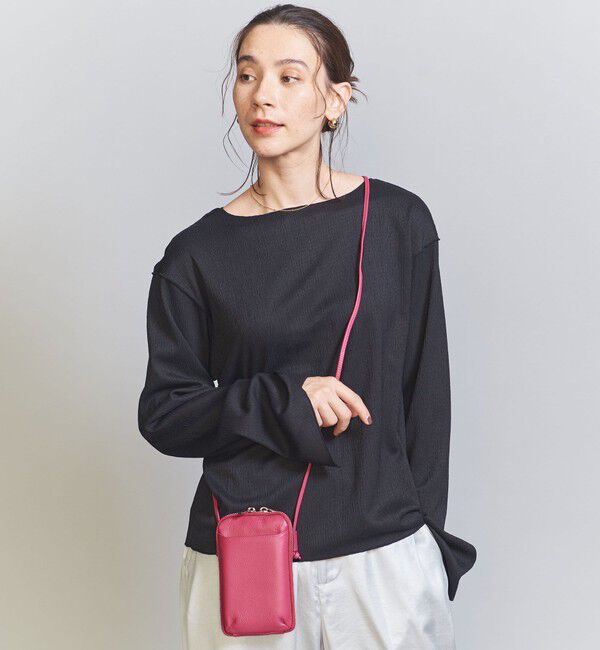 BEAUTY&YOUTH UNITED ARROWS「レザー ジップスリム ウォレットショルダー」|財布|