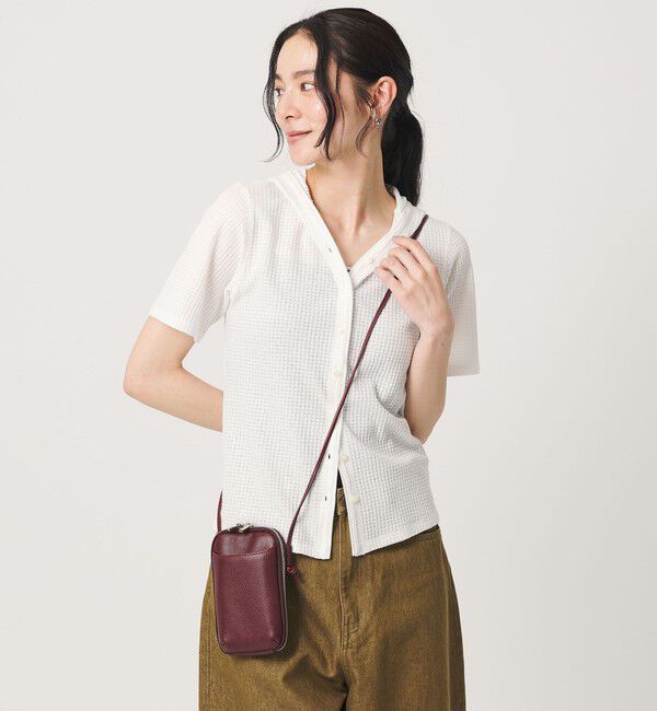 BEAUTY&YOUTH UNITED ARROWS「レザー ジップスリム ウォレットショルダー」|財布|