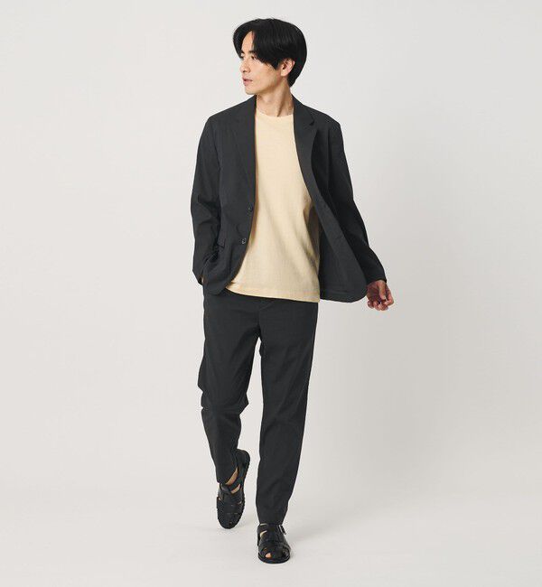 BEAUTY&YOUTH UNITED ARROWS「MIXTURE ナイロン 1プリーツ テーパード パンツ NO.5 ヨコストレッチ 撥水機能 ウォッシャブル セットアッ」|チノ|