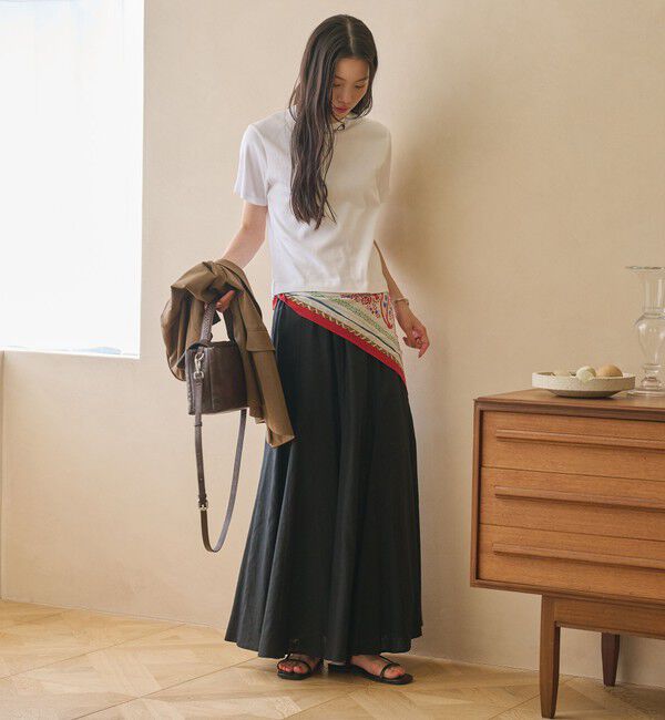 BEAUTY&YOUTH UNITED ARROWS「【WEB限定】麻ブレンド フレアロングスカート ウォッシャブル」|フレア|