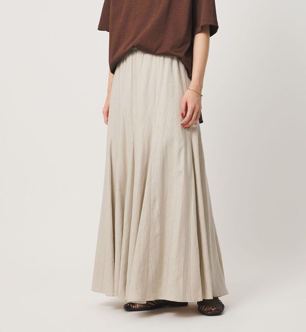 BEAUTY&YOUTH UNITED ARROWS「【WEB限定】麻ブレンド フレアロングスカート ウォッシャブル」|フレア|