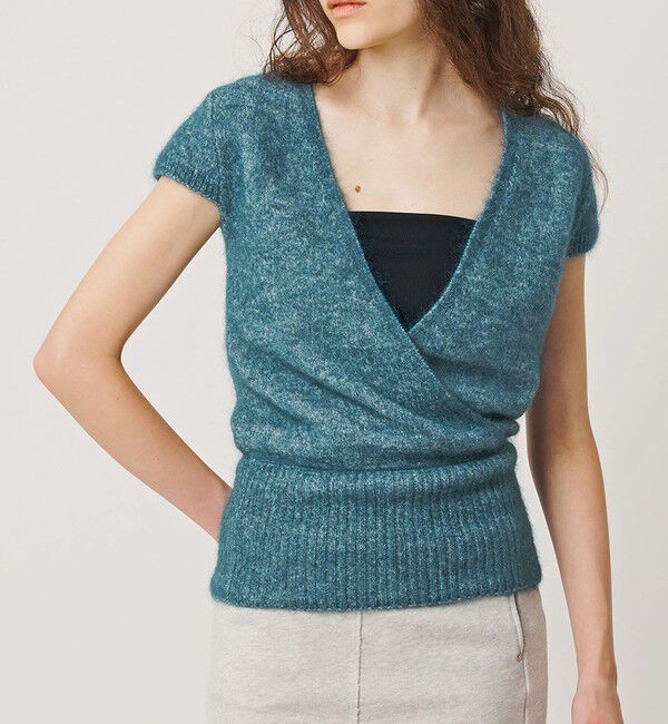 ATTISESSION「＜ATTISESSION＞カシュクール カップスリーブ ニット」|ニット・セーター|TURQUOISE