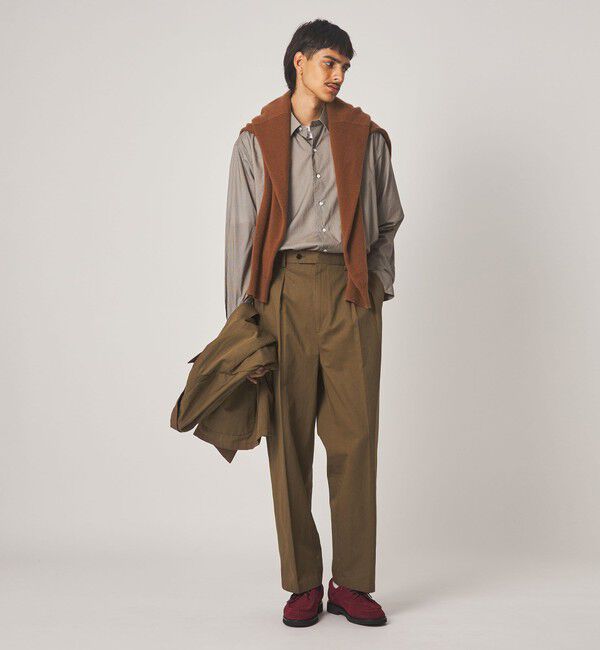 STEVEN ALAN「＜Steven Alan＞ コットン/リネン イン ツープリーツ ドレス トラウザーズ ハーフイージー II」|スラックス|