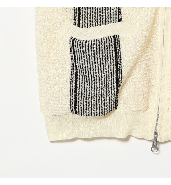 BEAMS PLUS「Zip Knit Polo Stripe」|ポロシャツ|