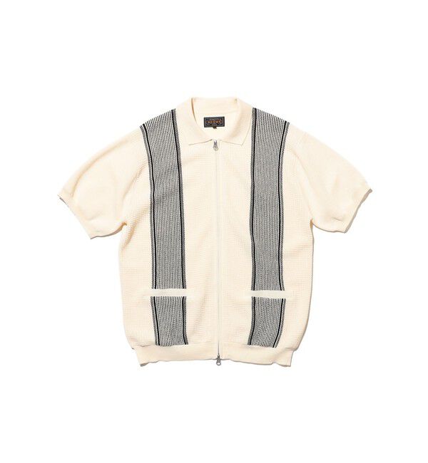 BEAMS PLUS「Zip Knit Polo Stripe」|ポロシャツ|