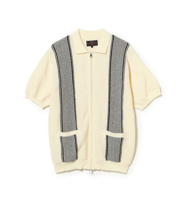 BEAMS PLUS「Zip Knit Polo Stripe」|ポロシャツ|