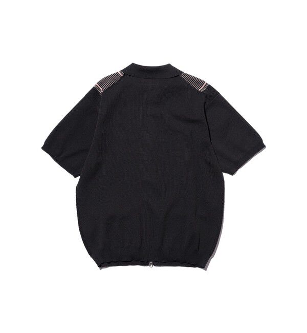 BEAMS PLUS「Zip Knit Polo Stripe」|ポロシャツ|