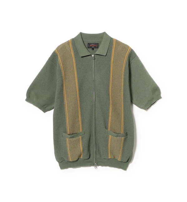 BEAMS PLUS「Zip Knit Polo Stripe」|ポロシャツ|