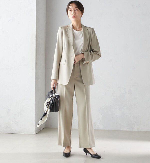 SHIPS for women「タキシード クロス ストレート パンツ」|スラックス|