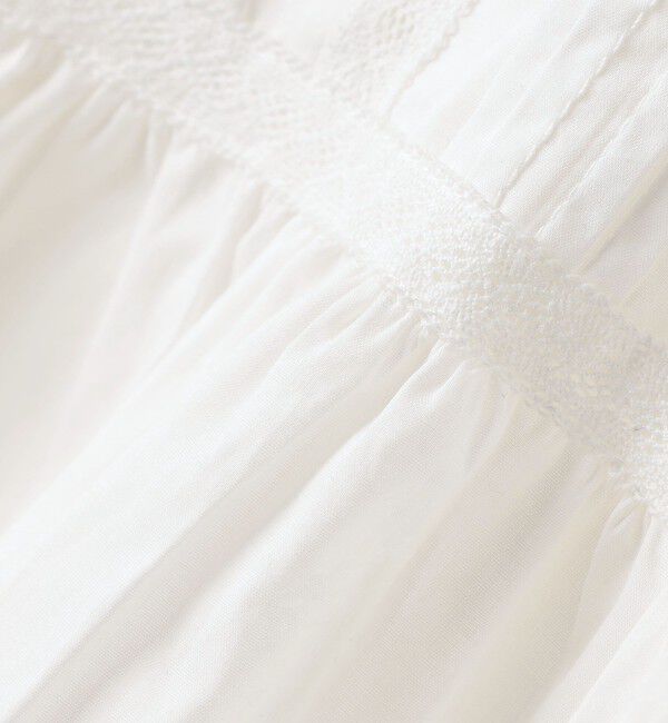 SHIPS KIDS「SHIPS KIDS:140～150cm / ピンタック レース ブラウス」|シャツ・ブラウス|