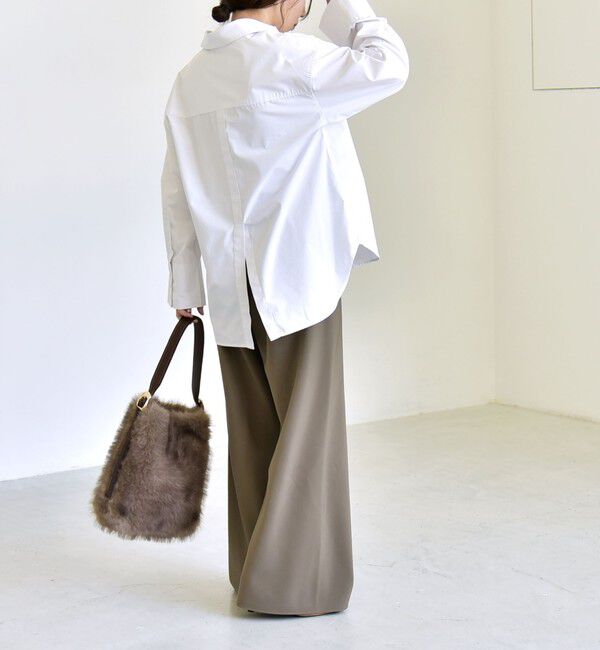 quaranciel「《予約》quaranciel:〈UVカット/洗濯機可能〉UNITO plus バック スリット ビッグ レギュラー シャツ」|シャツ・ブラウス|
