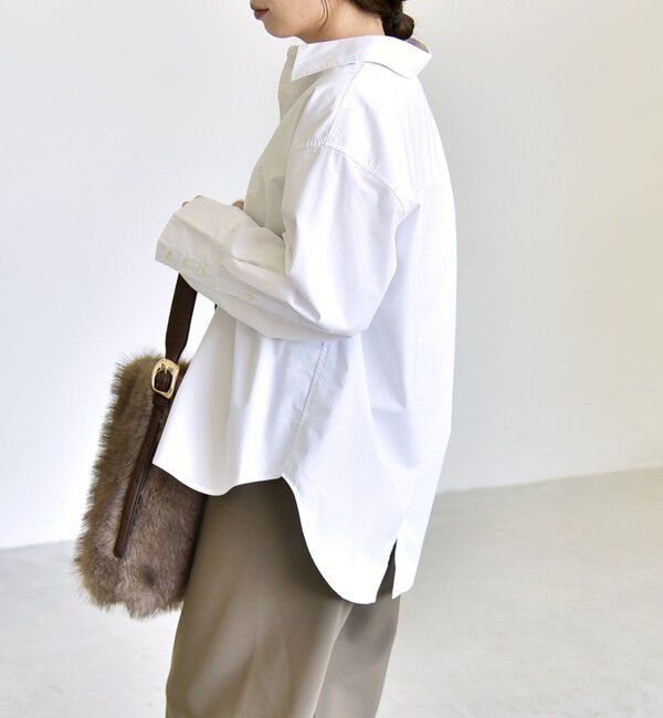 quaranciel「《予約》quaranciel:〈UVカット/洗濯機可能〉UNITO plus バック スリット ビッグ レギュラー シャツ」|シャツ・ブラウス|