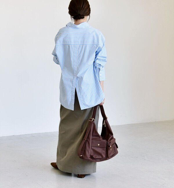 quaranciel「《予約》quaranciel:〈UVカット/洗濯機可能〉UNITO plus バック スリット ビッグ レギュラー シャツ」|シャツ・ブラウス|