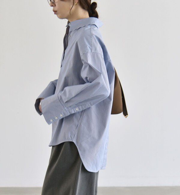 quaranciel「《予約》quaranciel:〈UVカット/洗濯機可能〉UNITO plus バック スリット ビッグ レギュラー シャツ」|シャツ・ブラウス|