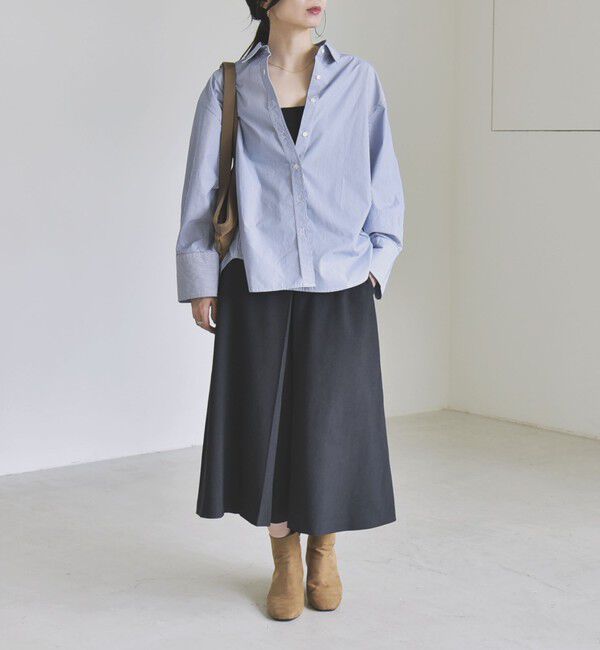 quaranciel「《予約》quaranciel:〈UVカット/洗濯機可能〉UNITO plus バック スリット ビッグ レギュラー シャツ」|シャツ・ブラウス|