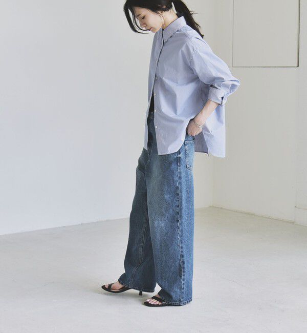 quaranciel「《予約》quaranciel:〈UVカット/洗濯機可能〉UNITO plus バック スリット ビッグ レギュラー シャツ」|シャツ・ブラウス|