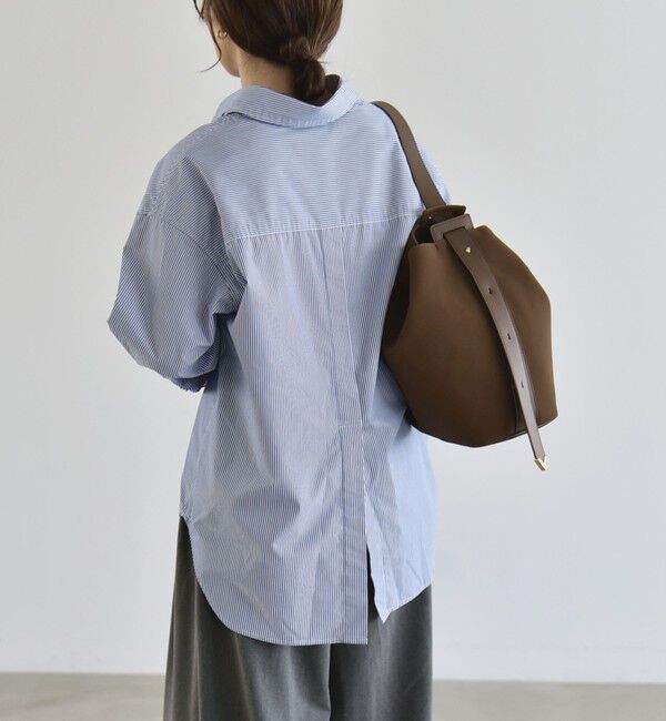 quaranciel「《予約》quaranciel:〈UVカット/洗濯機可能〉UNITO plus バック スリット ビッグ レギュラー シャツ」|シャツ・ブラウス|