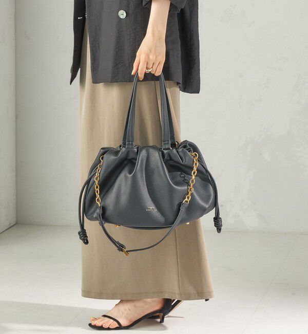 SHIPS for women「《予約》【WEB限定】George Cinq: DRAWSTRING BAG（L）」|ショルダー・メッセンジャー|ブラック