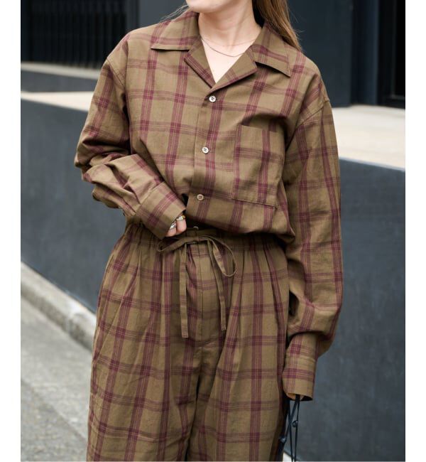 OUTDOOR PRODUCTS Usual Things「PLAIDパターンオープンカラーシャツ」|シャツ・ブラウス|