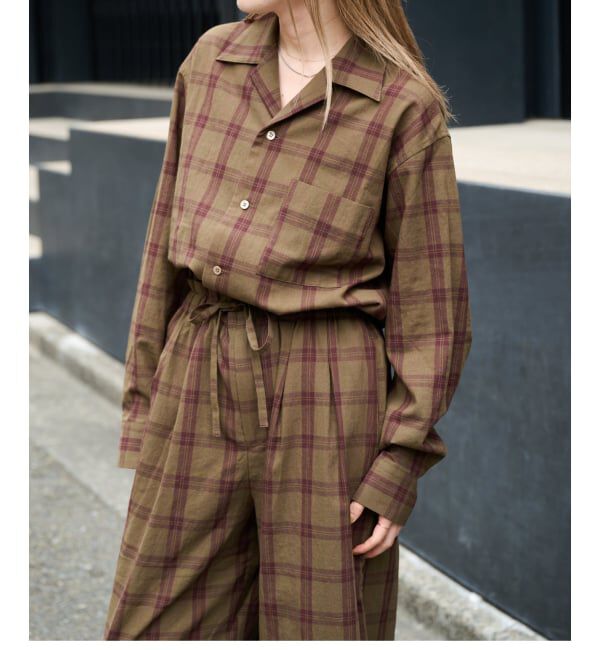 OUTDOOR PRODUCTS Usual Things「PLAIDパターンオープンカラーシャツ」|シャツ・ブラウス|
