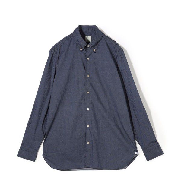 TOMORROWLAND MENS「【別注】LUIGI BORRELLI GABLE コットンプリント ボタンダウンシャツ」|シャツ・ブラウス|66 ダークブルー系