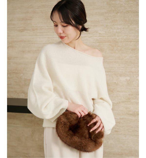 Plage「《追加予約》Baby Alpaca ラグラン プルオーバー」|ニット・セーター|ホワイト