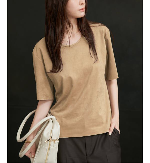 Plage「《予約》R&rsquo;IAM スウェードライクTEE」|Tシャツ・カットソー|ベージュ