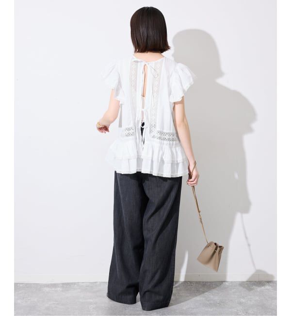 SLOBE IENA「crinkle crinkle crinkle SLOBE別注 front tapestry 2way blouse」|シャツ・ブラウス|