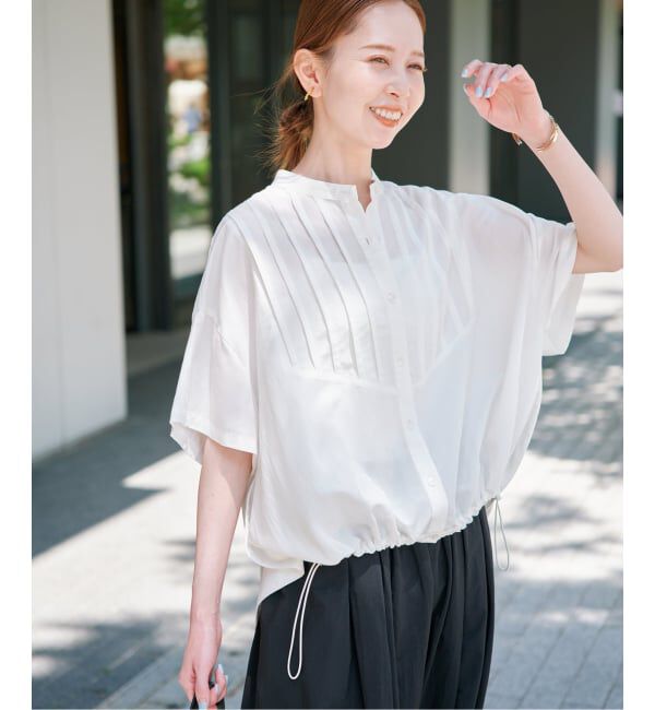 SLOBE IENA「《WEB限定/追加》ピンタックスピンドルブラウス」|シャツ・ブラウス|ナチュラル