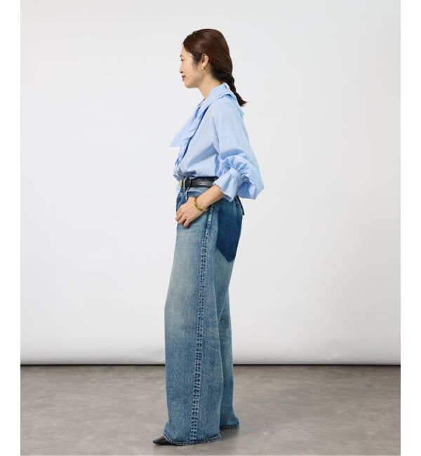 VERMEIL par iena「《予約》Pinstripe フリルブラウス」|シャツ・ブラウス|