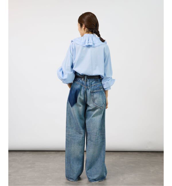 VERMEIL par iena「《予約》Pinstripe フリルブラウス」|シャツ・ブラウス|
