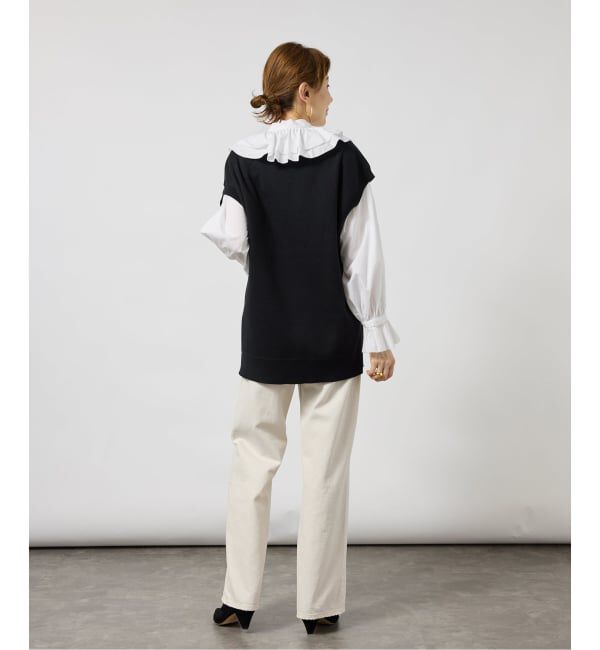 VERMEIL par iena「《予約》Pinstripe フリルブラウス」|シャツ・ブラウス|