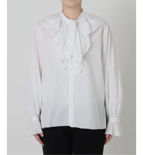 VERMEIL par iena「《予約》Pinstripe フリルブラウス」|シャツ・ブラウス|