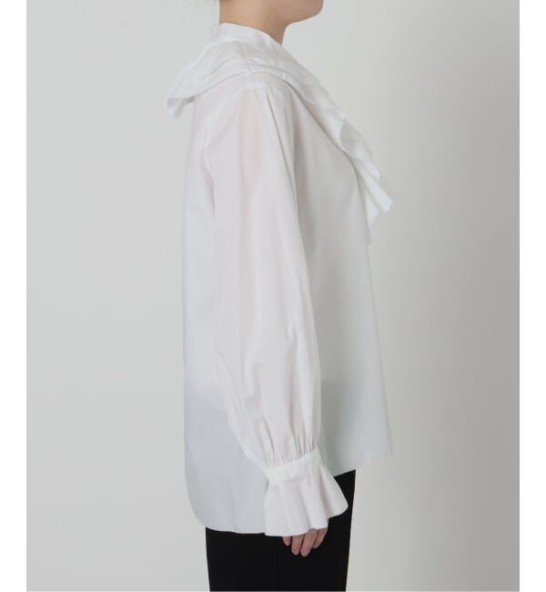 VERMEIL par iena「《予約》Pinstripe フリルブラウス」|シャツ・ブラウス|